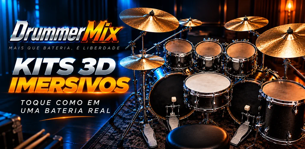 Kits 3D imersivos do aplicativo DrummerMix